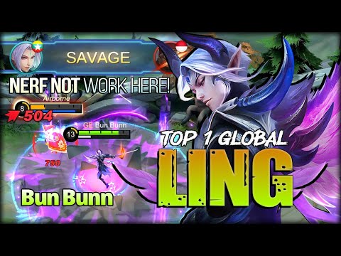 SAVAGE!! This Nerf Can't Stop Me! Bun Bunn Top 1 Global Ling – Mobile Legends: Bang Bang