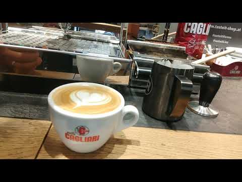 Latte Art using ECM Espresso Machine at Inner City Vienna Austria