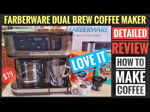 REVIEW Farberware Dual Brew 12 cup Coffee Maker Single Serve K Cup Machine Touchscreen