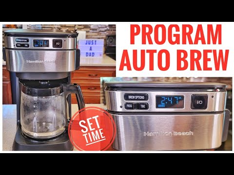 HOW TO PROGRAM AUTO BREW Hamilton Beach 12 Cup Coffee Maker Front Access 46310