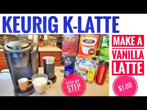 Keurig K-Latte Coffee Maker Single Serve K-Cup Machine HOW TO MAKE VANILLA LATTE $1.00