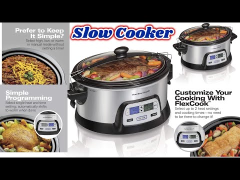 Hamilton Beach Stay or Go Portable 6-Quart Programmable Slow Cooker With FlexCook Dual Digital