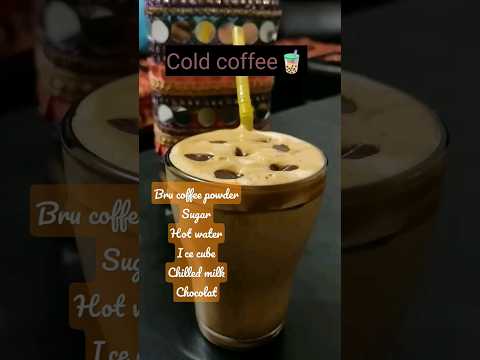 instant cold coffee recipe।☕ cold coffee without machine। 🥰😋cold coffee #shorts #revu'scooking