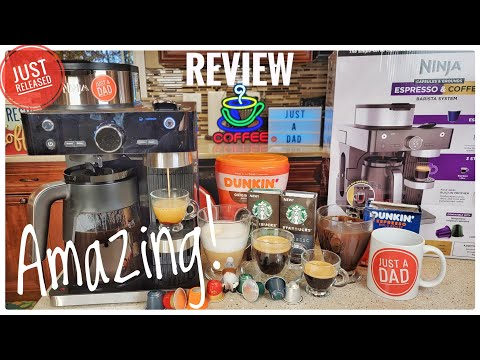 Review Ninja Espresso & Coffee Barista System Nespresso Pod Coffee Maker CFN601   I LOVE IT!!!!