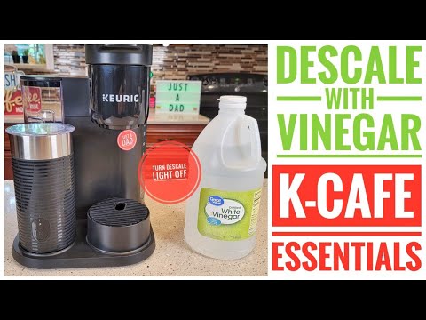 HOW TO CLEAN / DESCALE Keurig K-Cafe Essentials Coffee Maker with Vinegar & DISABLE THE CLEAN LIGHT