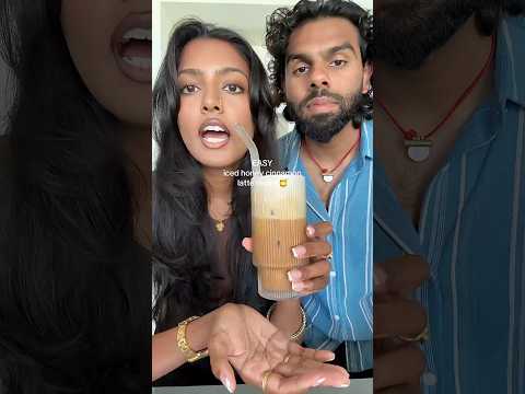 iced honey cinnamon latte recipe from my husband @pavishan.r 🫶🏽 #icedcoffeerecipe #coffeerecipe
