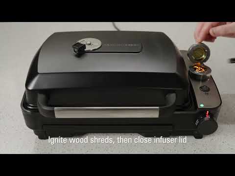 How to infuse hot smoke| Hamilton Beach ® Indoor Searing Grill with Hot/Cold Smoke Infuser (25375)